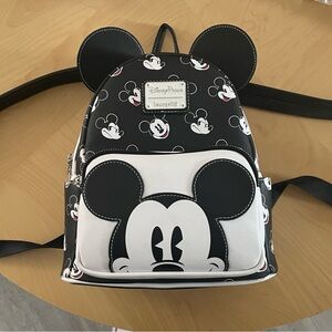 Loungefly Disney Parks Mickey Mouse Black and White Backpack